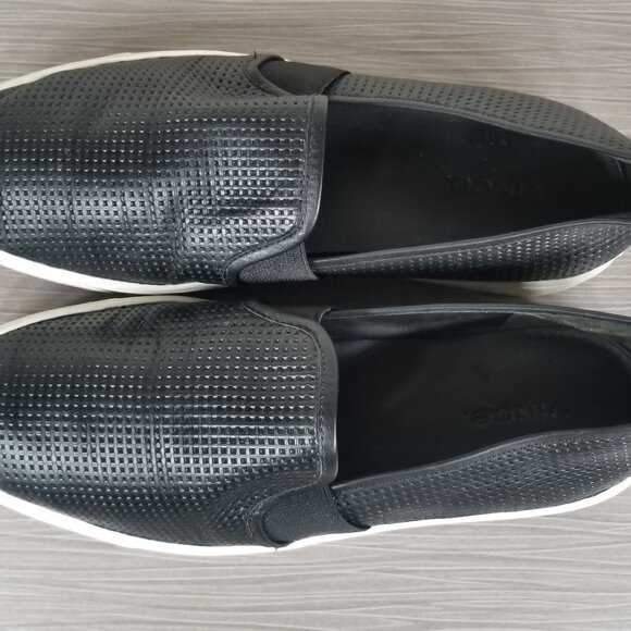 Vince Blair 5 Slip-On Sneaker, Black Leather, Womens Size 8.5 M / 38.5 - Picture 10 of 12